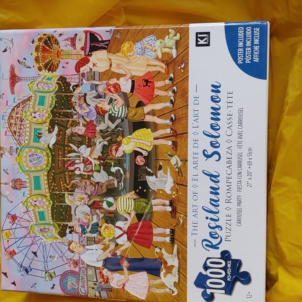 New in box 1000 PC's puzzle " the art of Roseland Solomon: carousel party